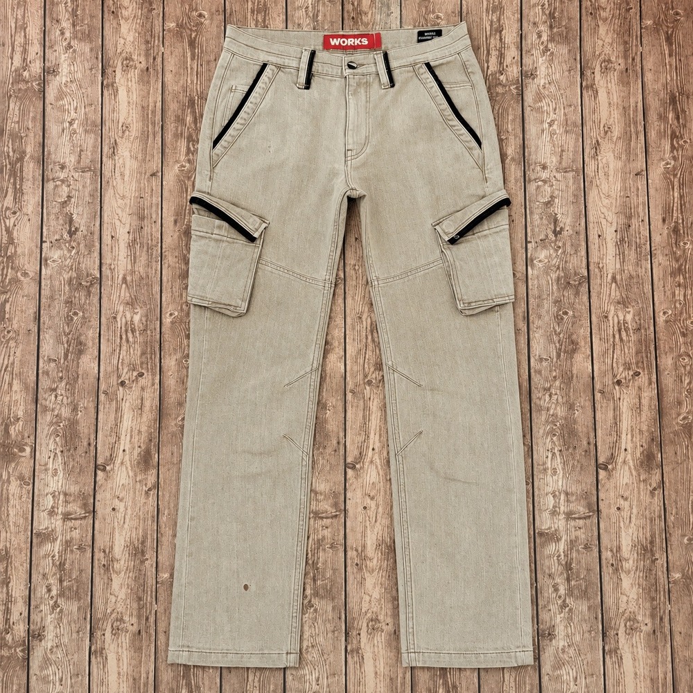 SA1NT Works Womens Cargo 4029 Khaki Tan Dyneema Stretch Work Pants Size 32x31